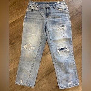 Maurices Light Blue Distressed Boyfriend Jeans